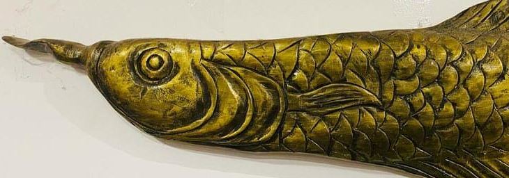 Hand-Carved Suar Wood Arowana Fish Sculpture