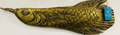 Hand-Carved Suar Wood Arowana Fish Sculpture