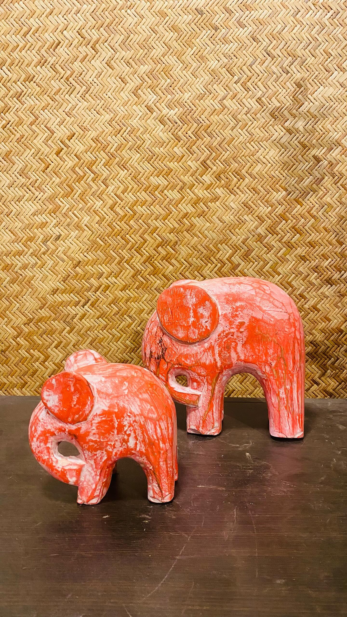 Wooden Elephant Decor