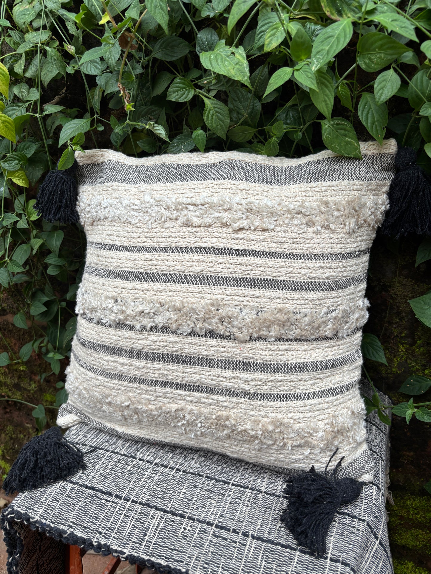 Bohemian  Cotton Natural Color Cushion Cover