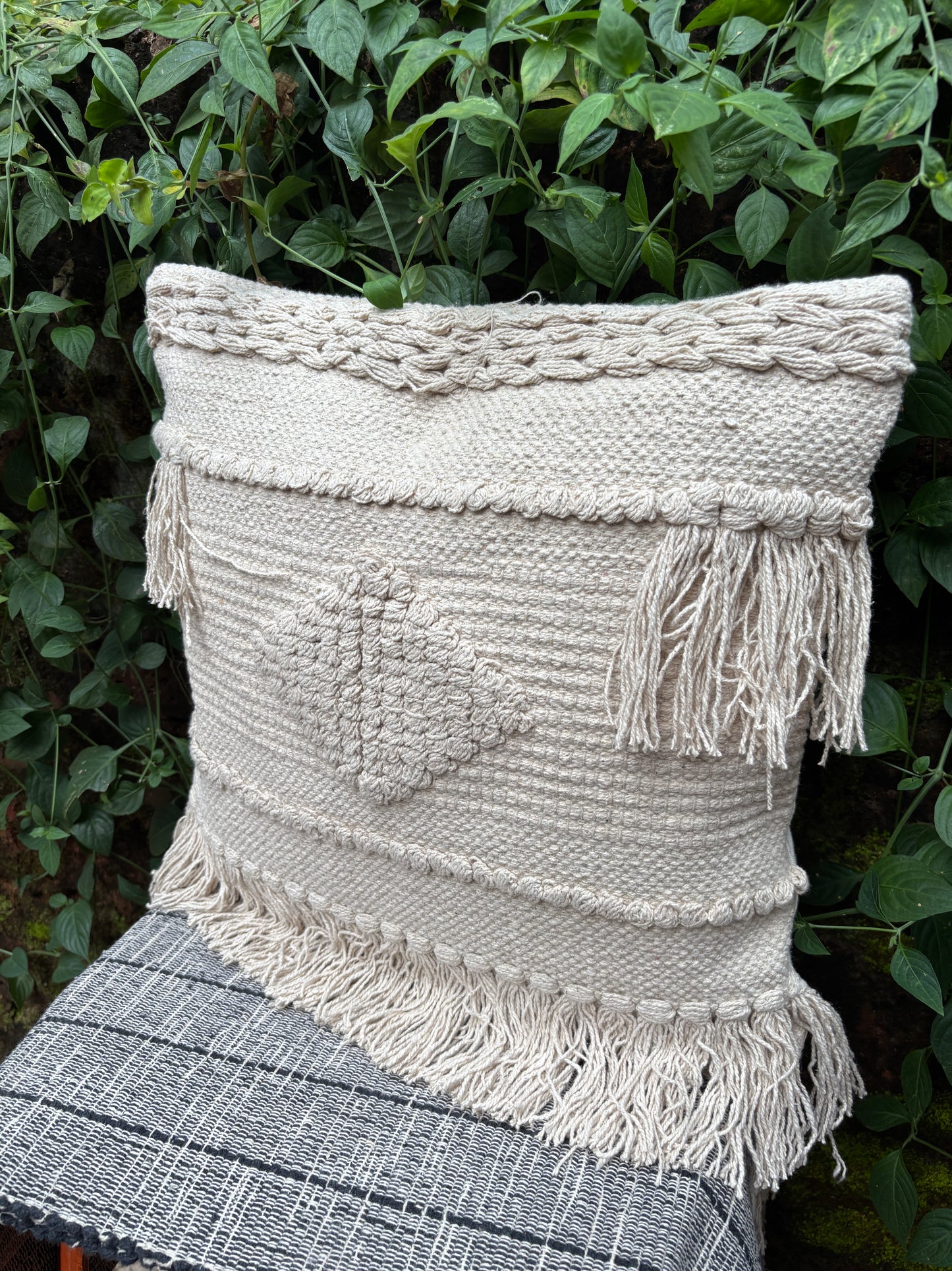 Bohemian Cotton Cushion Cover with Fringes