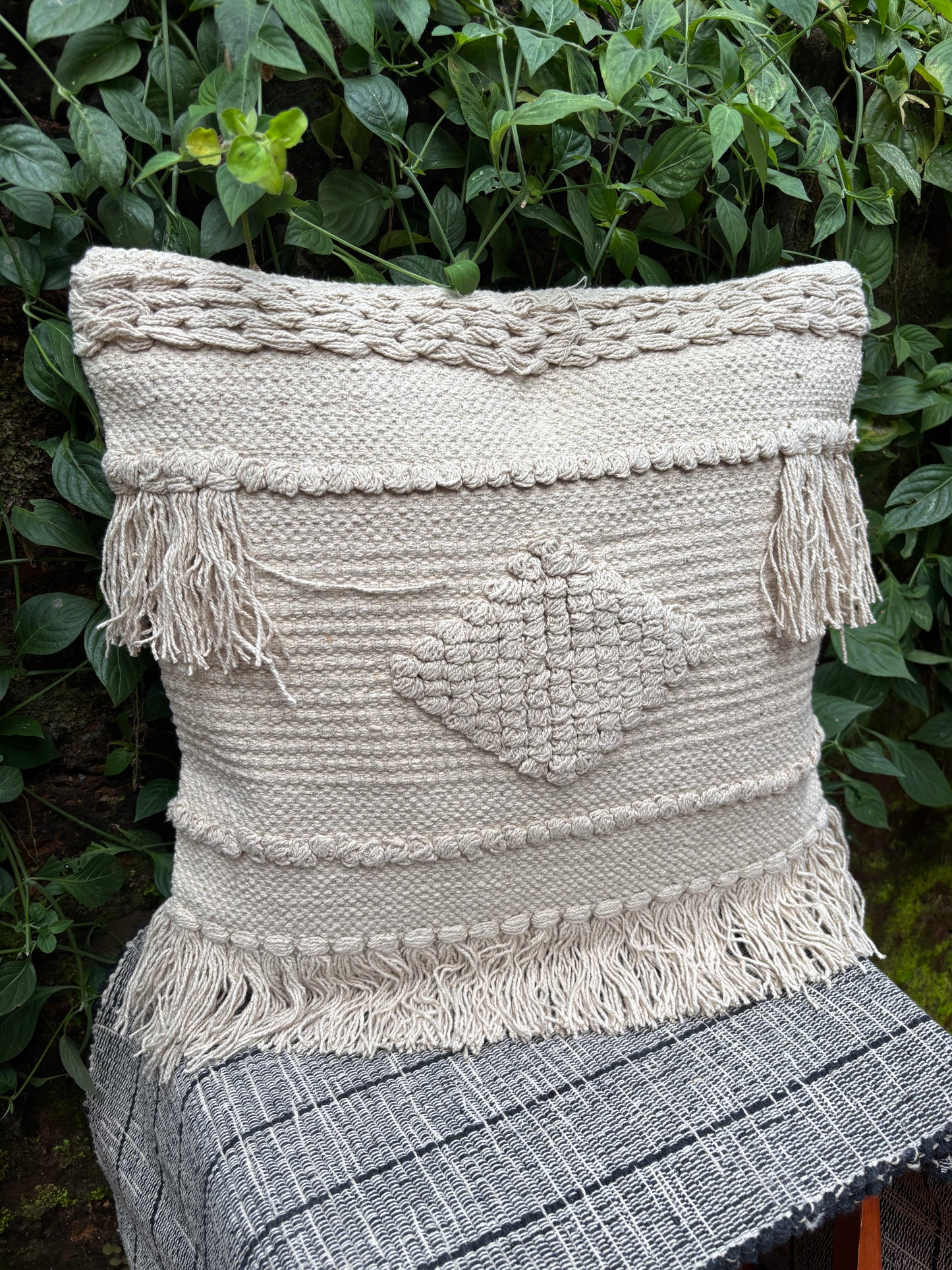 Bohemian Cotton Cushion Cover with Fringes