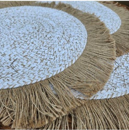 Woven Beige and White Placemats